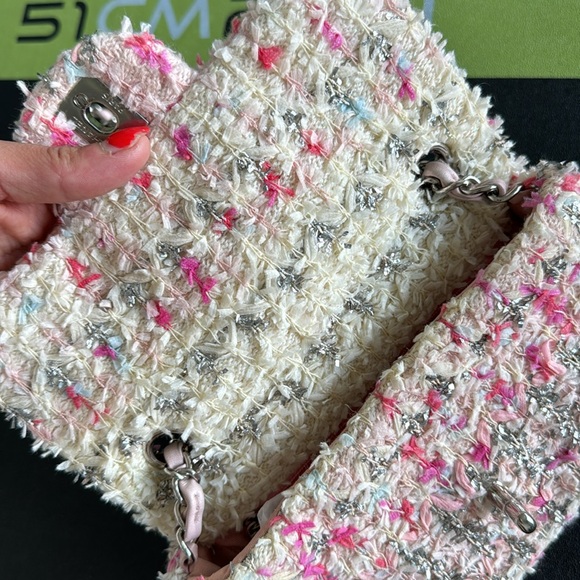 Chanel Mini Flap Tweed Pink Glitter - Picture 9 of 13